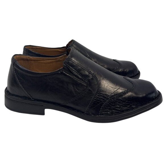 Josef Seibel The Douglas Mens Black Leather Wingtip Loafer Slip On Size 45 US - Picture 1 of 10